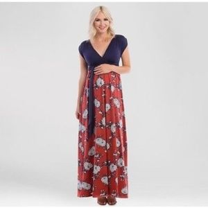 NEW! Maternity Navy Floral Print Maxi Dress